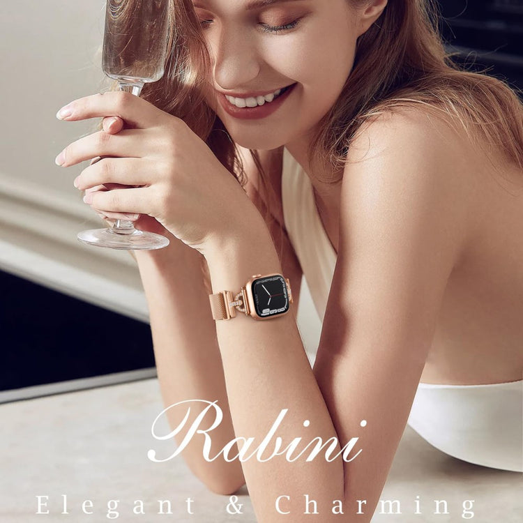 Meget Cool Metal Og Rhinsten Universal Rem passer til Apple Smartwatch - Pink#serie_2