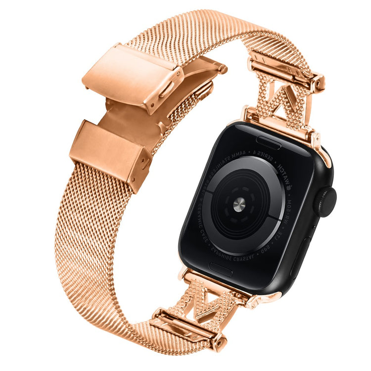 Mega Sejt Metal Og Rhinsten Universal Rem passer til Apple Smartwatch - Pink#serie_2