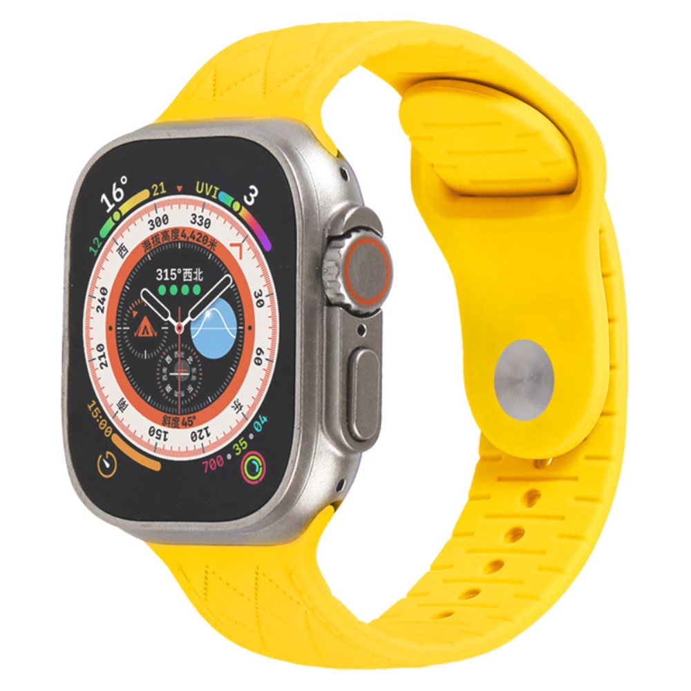 Apple Watch Series 9 41mm textured silicone strap - Yellow#serie_14