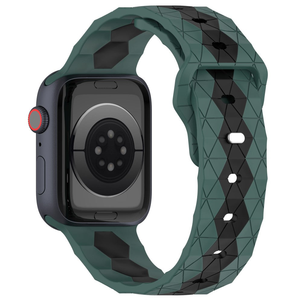 Apple Watch Series 9 41mm football pattern silicone strap - Olive Green+Black#serie_5