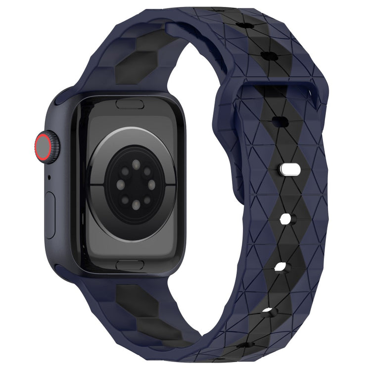 Apple Watch Series 9 41mm football pattern silicone strap - MidnightBlue+Black#serie_9