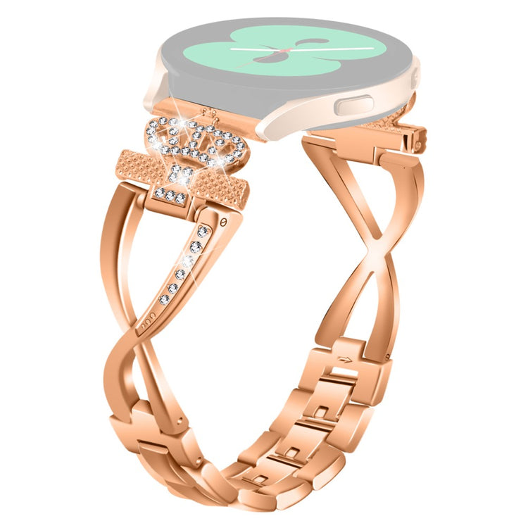20mm Samsung Galaxy Watch Active 2 / Watch Active X-Shape rhinestone décor alloy strap - Rose Gold#serie_2