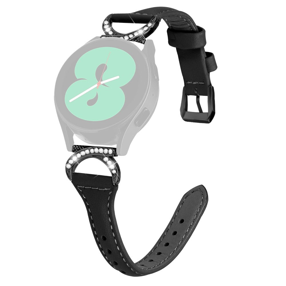 Fed Γgte LΓ¦der Og Rhinsten Universal Rem passer til Samsung Smartwatch - Sort#serie_1