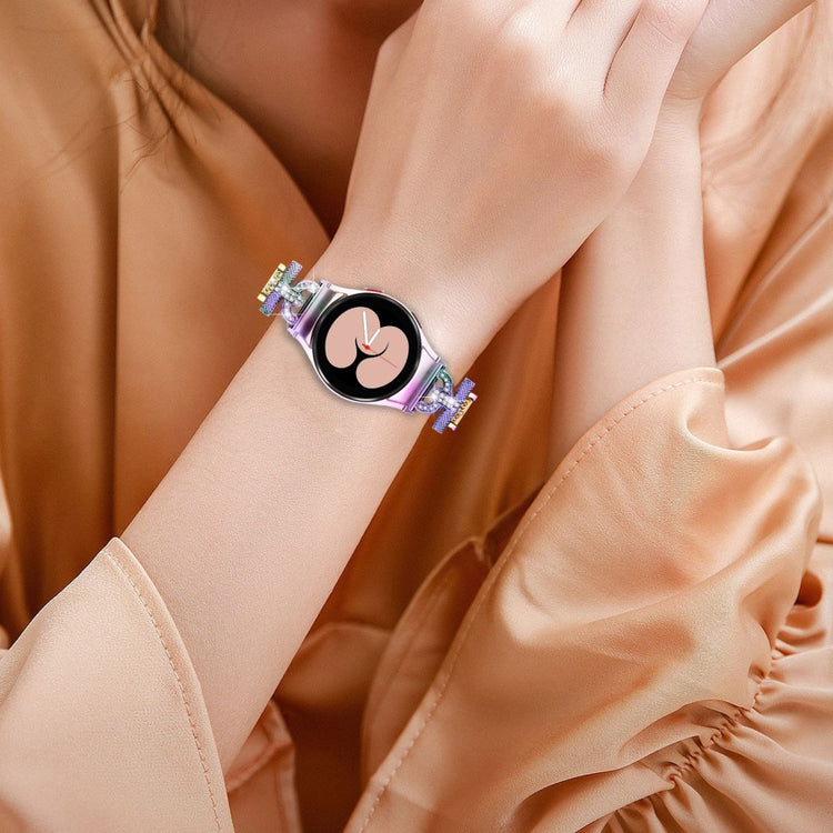 Smuk Metal Og Rhinsten Universal Rem passer til Samsung Smartwatch - Flerfarvet#serie_4