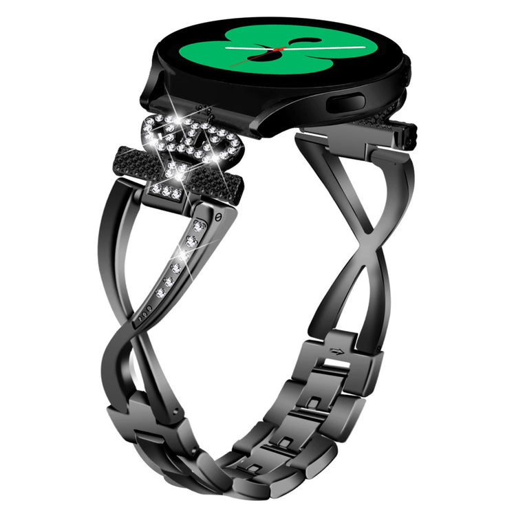 Godt Metal Og Rhinsten Universal Rem passer til Samsung Smartwatch - Sort#serie_1
