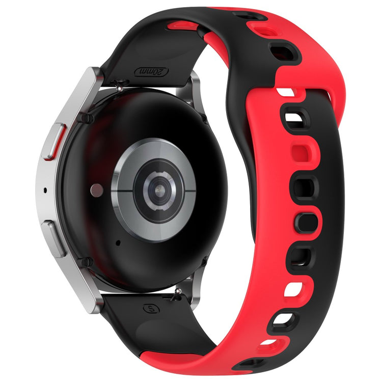 20mm Universal dual color silicone strap - Black / Red#serie_1
