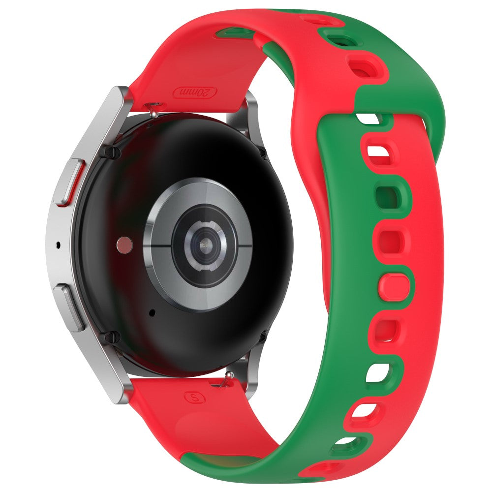 20mm Universal dual color silicone strap - Red / Green#serie_7