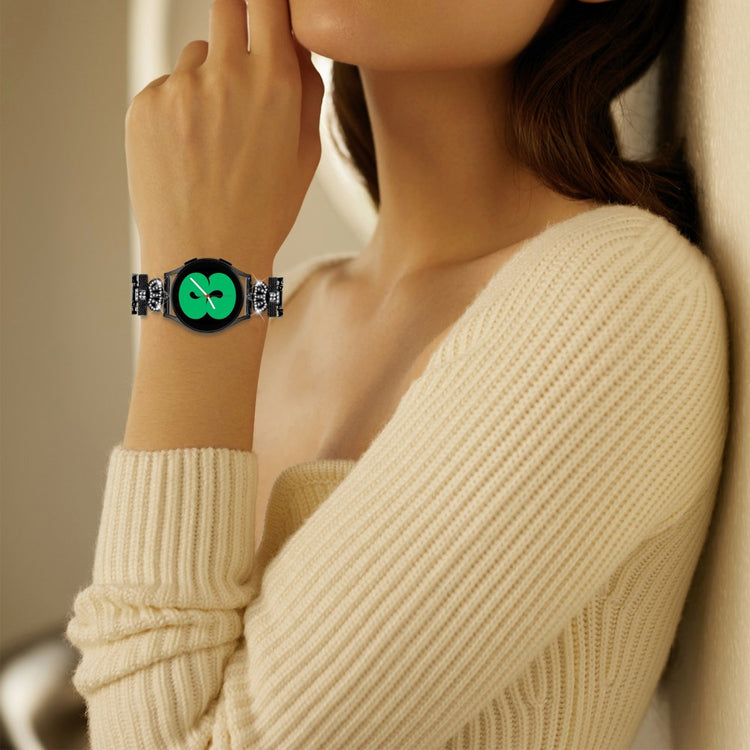 20mm Samsung Galaxy Watch 6 (44mm) / (40mm) X-Shape in crown rhinestone décor alloy strap - Black#serie_1