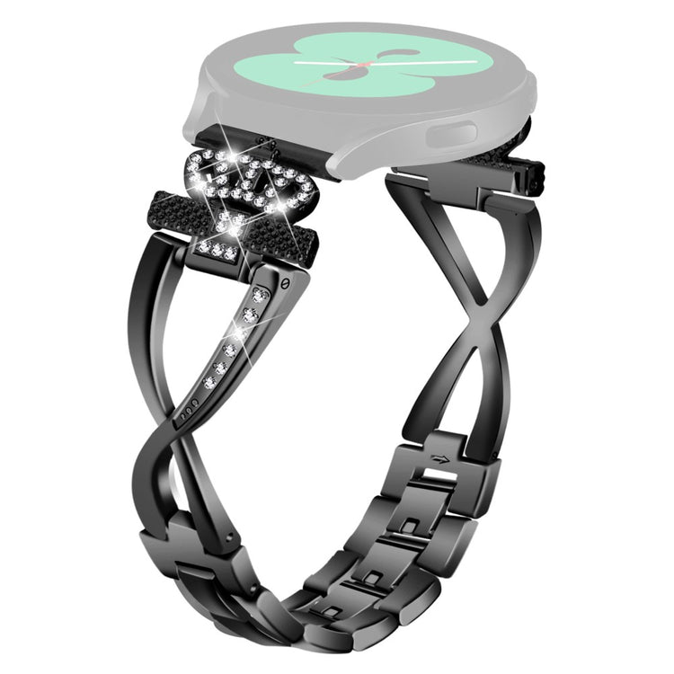 20mm Samsung Galaxy Watch 6 (44mm) / (40mm) X-Shape in crown rhinestone décor alloy strap - Black#serie_1