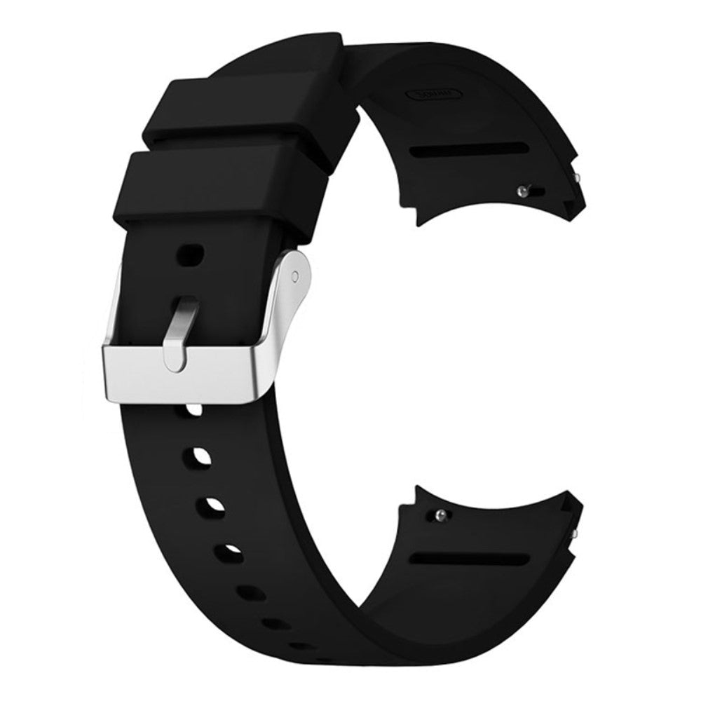 Silicone strap with silver buckle for Samsung Galaxy Watch 6 / 5 / 4 / 3 (41mm) - Black#serie_2