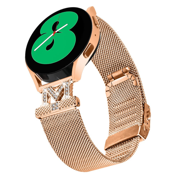 20mm Samsung Galaxy Watch 6 (44mm) / (40mm) / Classic (43mm) / (47mm) rhinestone décor stainless steel strap - Rose Gold#serie_2