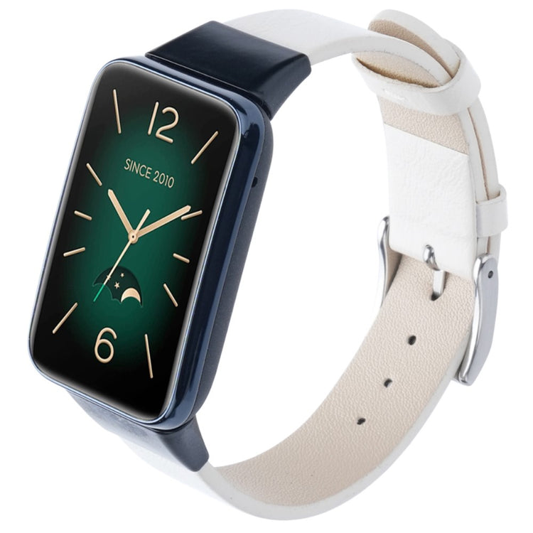 Nydelig Ægte Læder Rem passer til Xiaomi Mi Band 7 Pro - Hvid#serie_2