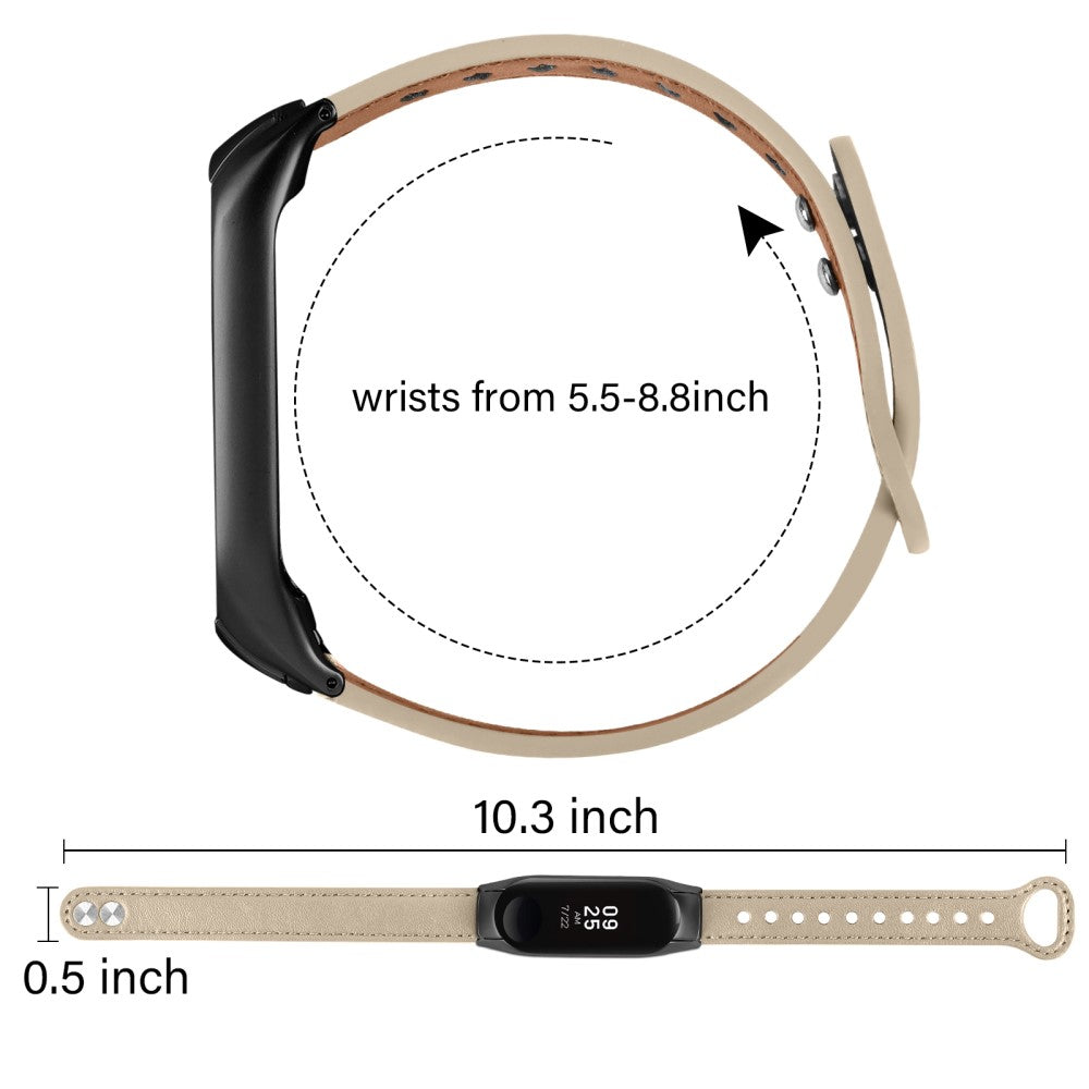 Mega Hårdfør Ægte Læder Rem passer til Xiaomi Smart Band 8 - Brun#serie_3