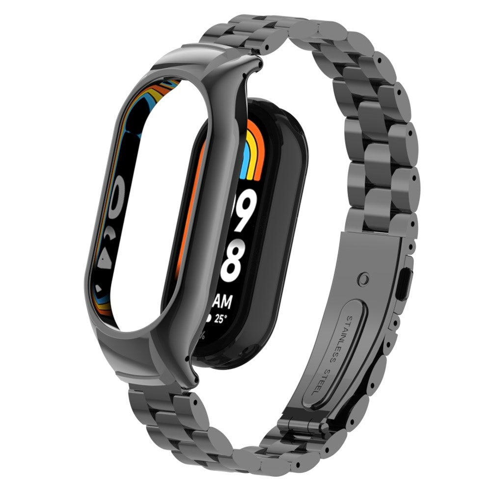 Helt Vildt Nydelig Metal Rem passer til Xiaomi Smart Band 8 - Sort#serie_3