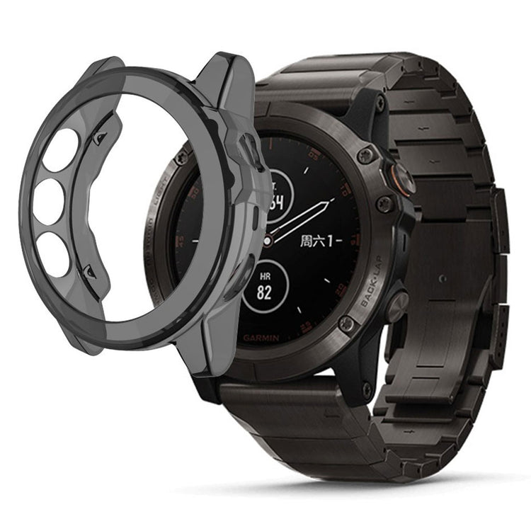 Super Godt Garmin Fenix 5X Silikone Cover - Sort#serie_1