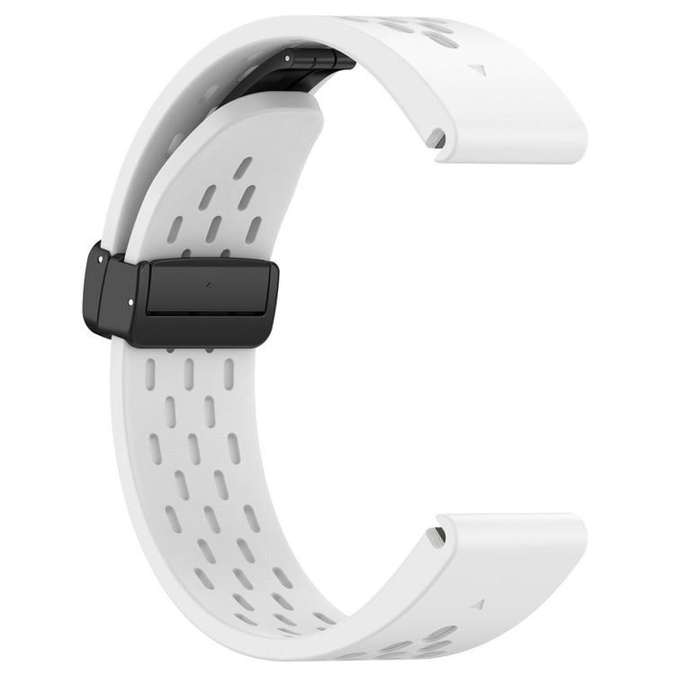 20mm multi-hole style silicone strap with buckle for Garmin Watch - White#serie_2