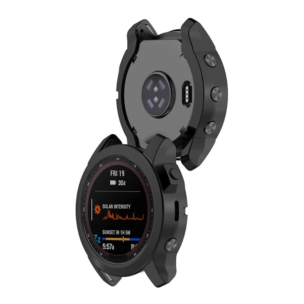 Meget Godt Silikone Cover til Garmin Fenix 7X - Sort#serie_1
