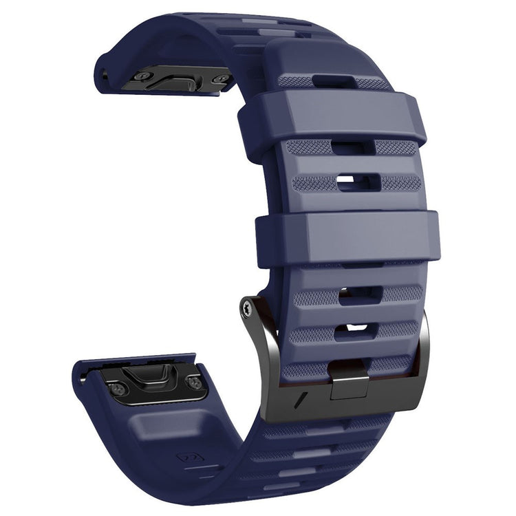 26mm simple stripe silicone strap with black buckle for Garmin watch - Dark Blue#serie_13