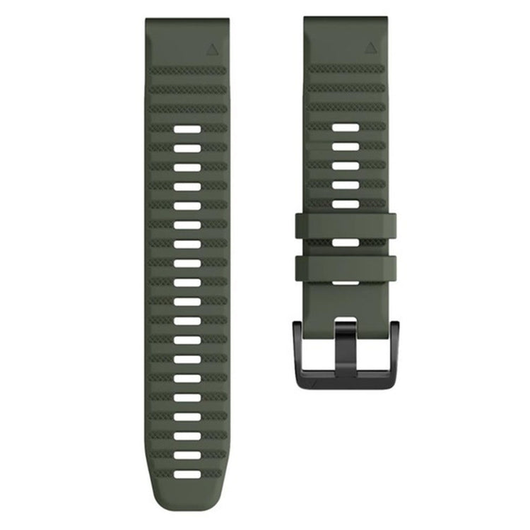 26mm simple stripe silicone strap with black buckle for Garmin watch - Army Green#serie_2