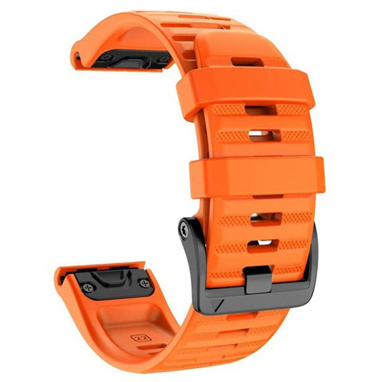 26mm simple stripe silicone strap with black buckle for Garmin watch - Orange#serie_3