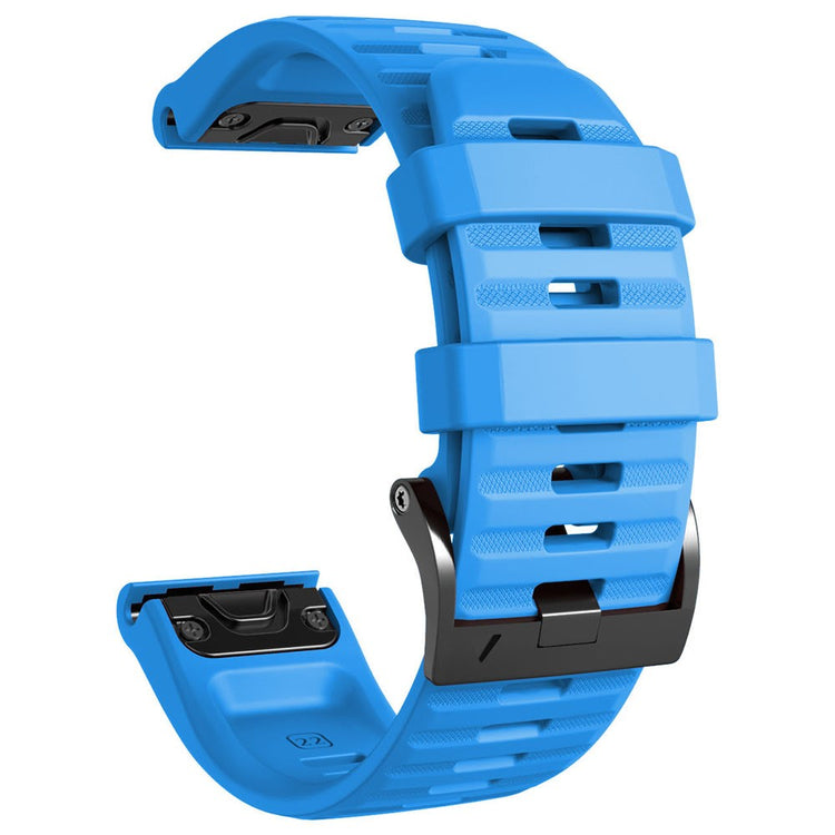 26mm simple stripe silicone strap with black buckle for Garmin watch - Sky Blue#serie_5