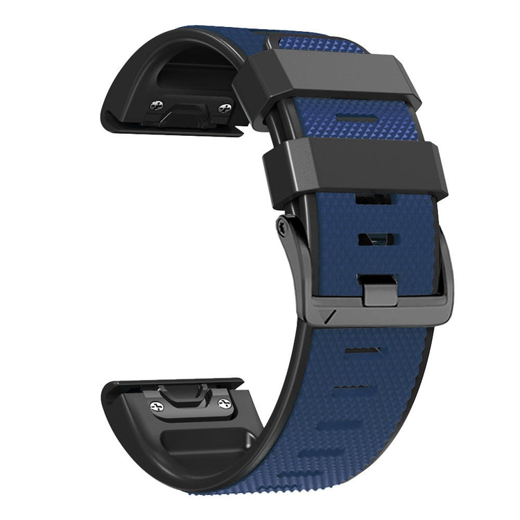 22mm dual-color lozenge style silicone strap for Amazfit / Garmin / Coros watch - Dark Blue+Black#serie_10