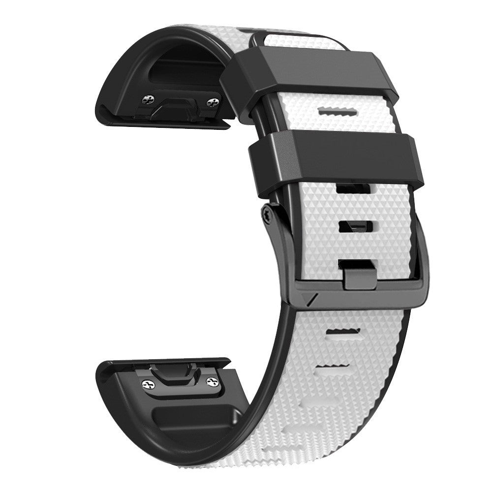 22mm dual-color lozenge style silicone strap for Amazfit / Garmin / Coros watch - White+Black#serie_2