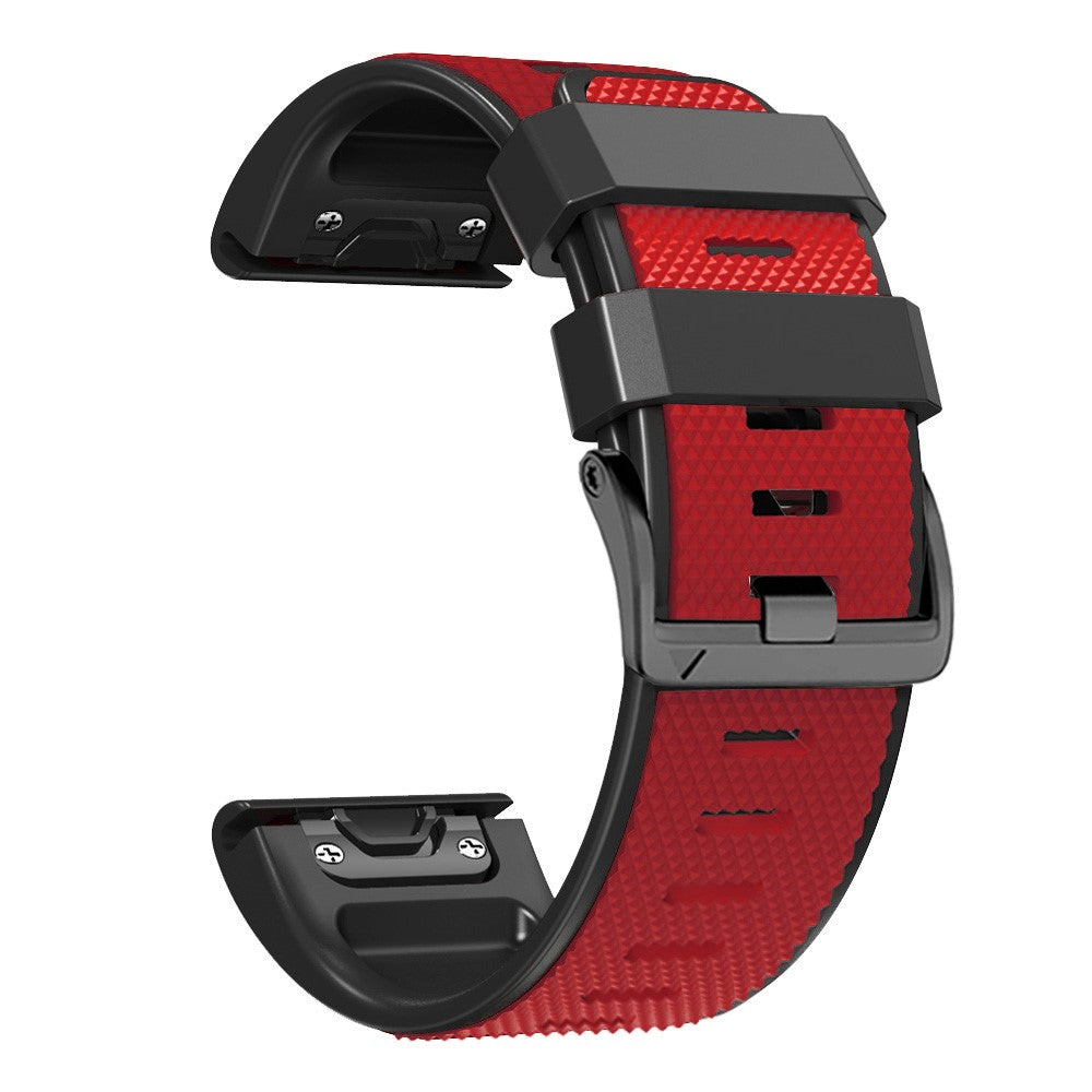 22mm dual-color lozenge style silicone strap for Amazfit / Garmin / Coros watch - Red+Black#serie_5