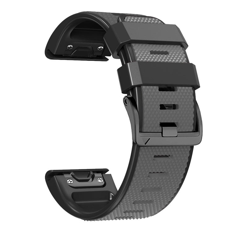 22mm dual-color lozenge style silicone strap for Amazfit / Garmin / Coros watch - Grey+Black#serie_7