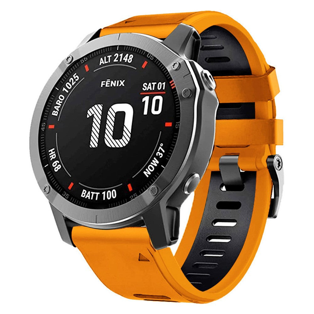 22mm dual-color silicone strap for Amazfit / Garmin / Coros watch - Orange+Black#serie_1