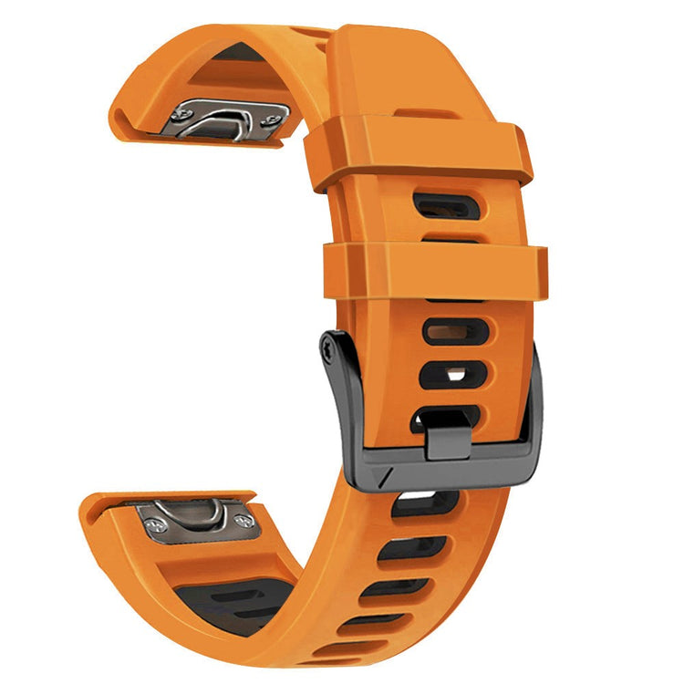 22mm dual-color silicone strap for Amazfit / Garmin / Coros watch - Orange+Black#serie_1