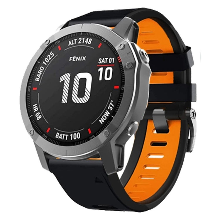 22mm dual-color silicone strap for Amazfit / Garmin / Coros watch - Black+Orange#serie_2