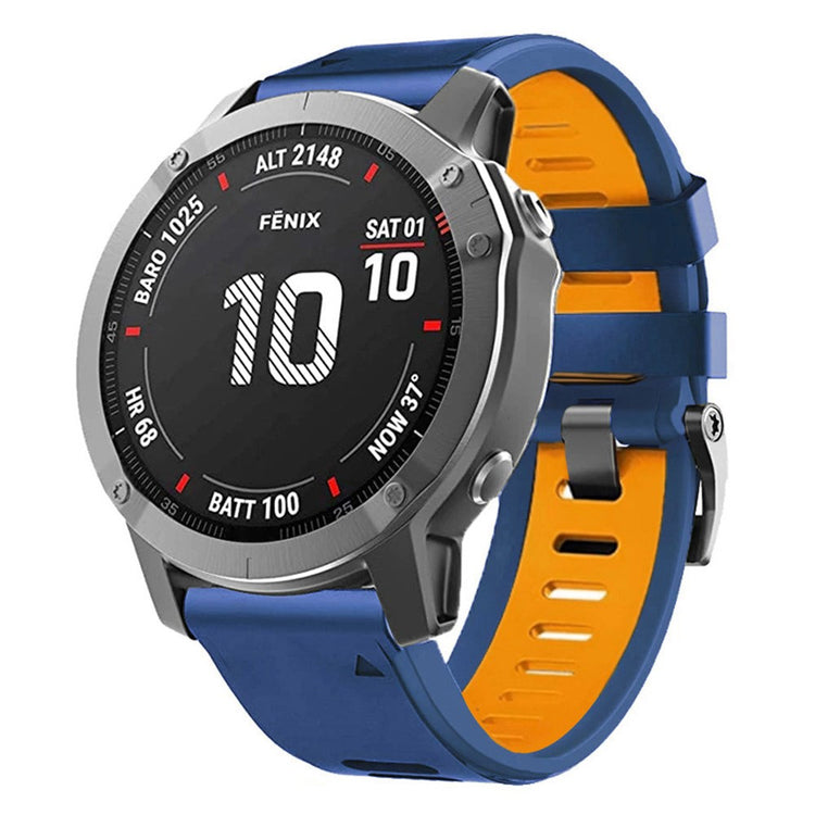 22mm dual-color silicone strap for Amazfit / Garmin / Coros watch - Midnight Blue+Orange#serie_7