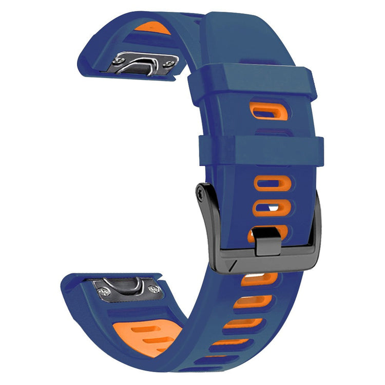 22mm dual-color silicone strap for Amazfit / Garmin / Coros watch - Midnight Blue+Orange#serie_7