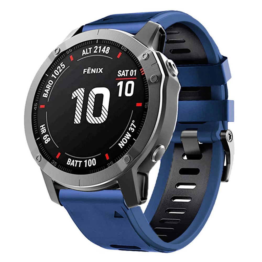 22mm dual-color silicone strap for Amazfit / Garmin / Coros watch - Midnight Blue+Black#serie_8