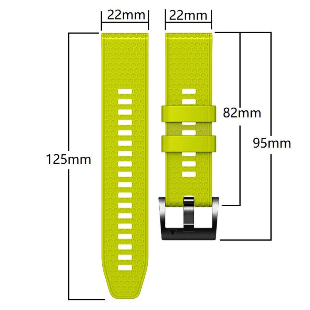 22mm dual-color honeycomb style silicone strap for Amazfit / Garmin / Coros watch - Lime+Black#serie_1