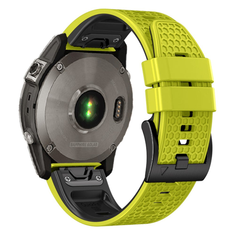 22mm dual-color honeycomb style silicone strap for Amazfit / Garmin / Coros watch - Lime+Black#serie_1