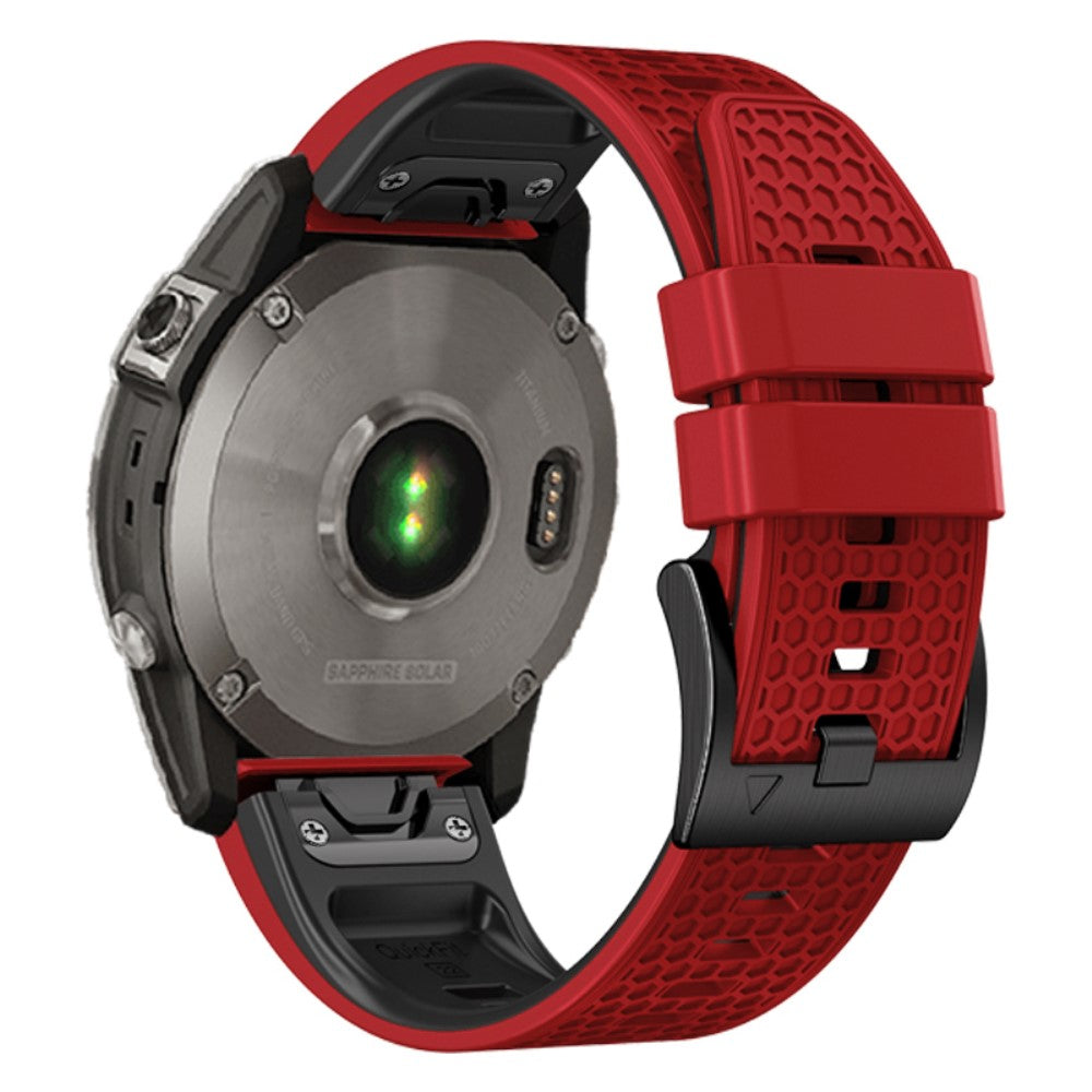22mm dual-color honeycomb style silicone strap for Amazfit / Garmin / Coros watch - Red+Black#serie_7