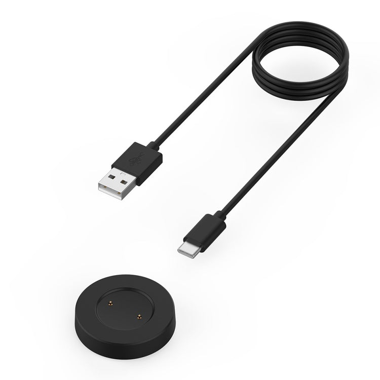 1m Plastik Ladestation passer til Smartwatch - Sort#serie_3