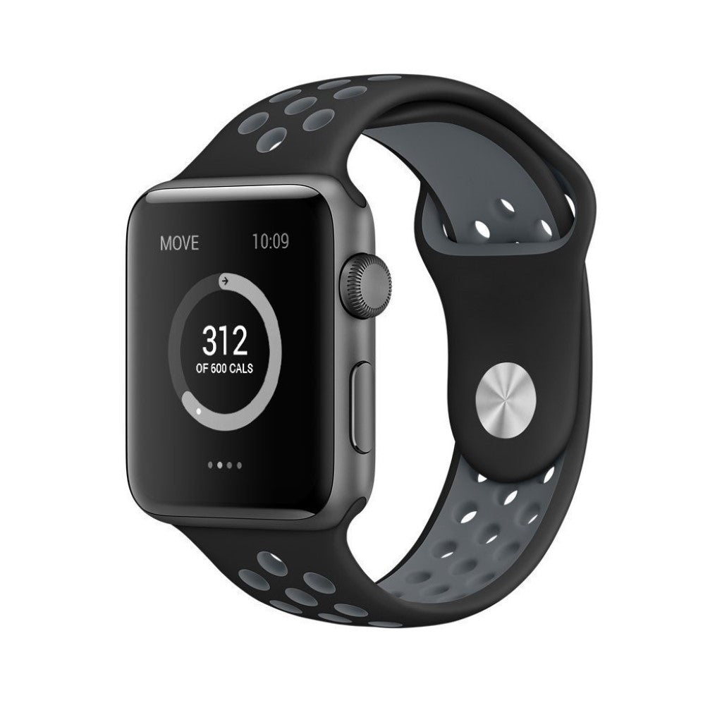Super skøn Apple Watch Series 1-3 38mm Silikone Rem - Sølv#serie_3