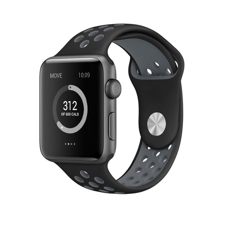 Super skøn Apple Watch Series 1-3 38mm Silikone Rem - Sølv#serie_3