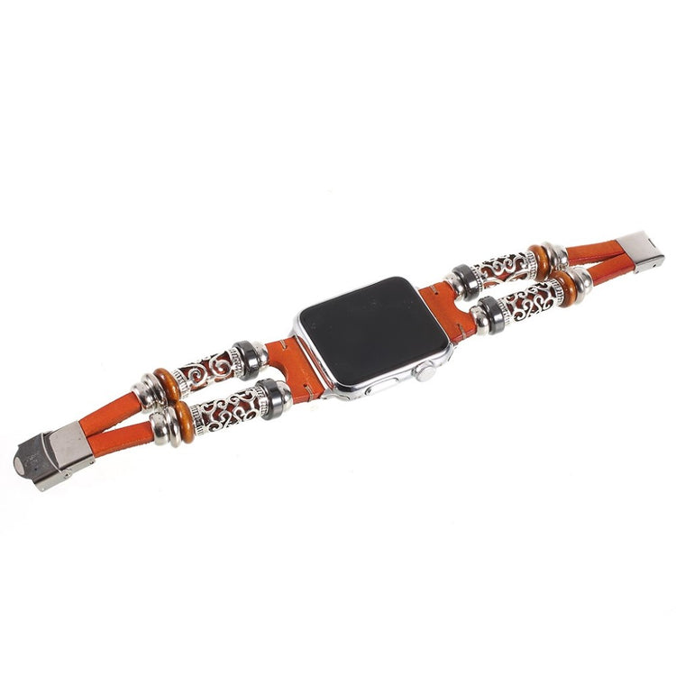 Fint Apple Watch Series 1-3 38mm Ægte læder og Metal Rem - Brun#serie_1