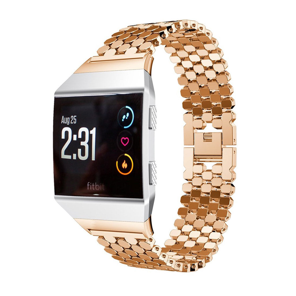 Helt vildt hårdfør Fitbit Ionic Metal Rem - Pink#serie_2