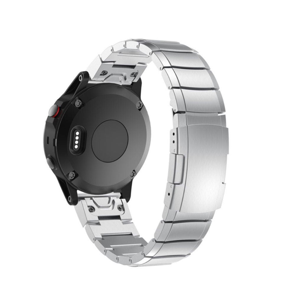 Holdbart Garmin Fenix 5X / Garmin Tactix Charlie Metal Rem - Sølv#serie_1
