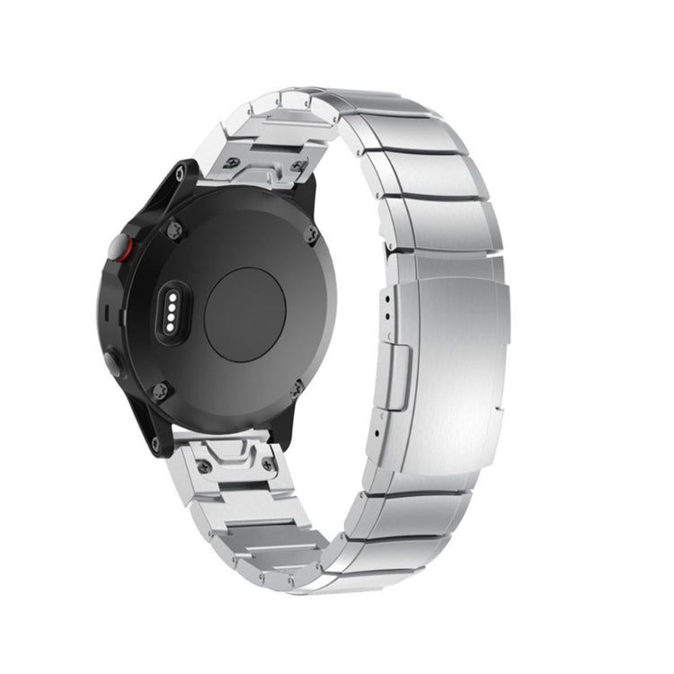 Holdbart Garmin Fenix 5X / Garmin Tactix Charlie Metal Rem - Sølv#serie_1