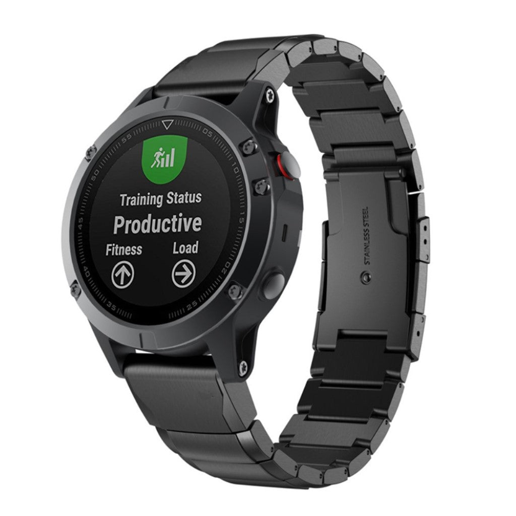 Holdbart Garmin Fenix 5X / Garmin Tactix Charlie Metal Rem - Sort#serie_2