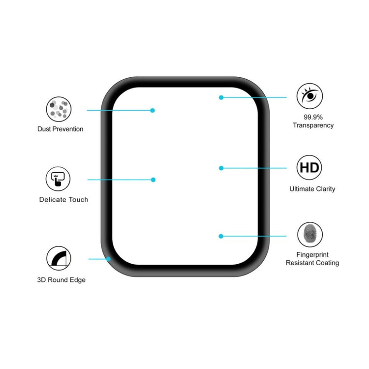 Apple Watch Series 4 40mm / Apple Watch 40mm Hærdet Glas Skærmbeskytter - Gennemsigtig#serie_211