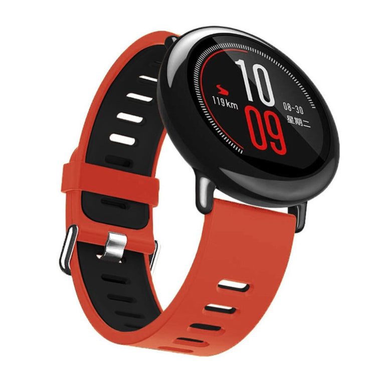 Universal two-tone soft silicone watch band strap - Red / Black#serie_2