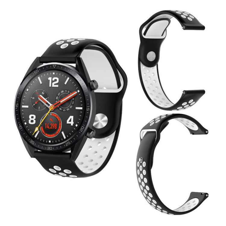 Huawei Watch GT / Ticwatch 1 / Huami two-tone silicone watch band - Black / White#serie_5