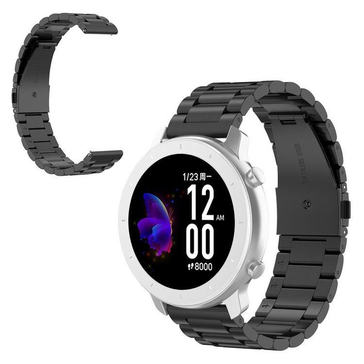 20mm Universal glistening stainless steel  watch strap - Black#serie_1